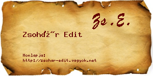 Zsohár Edit névjegykártya